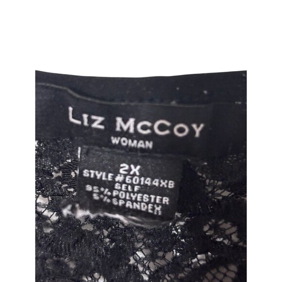 Liz McCoy Women’s 2X Leopard Print Lace Shoulder Top - Picture 5 of 6